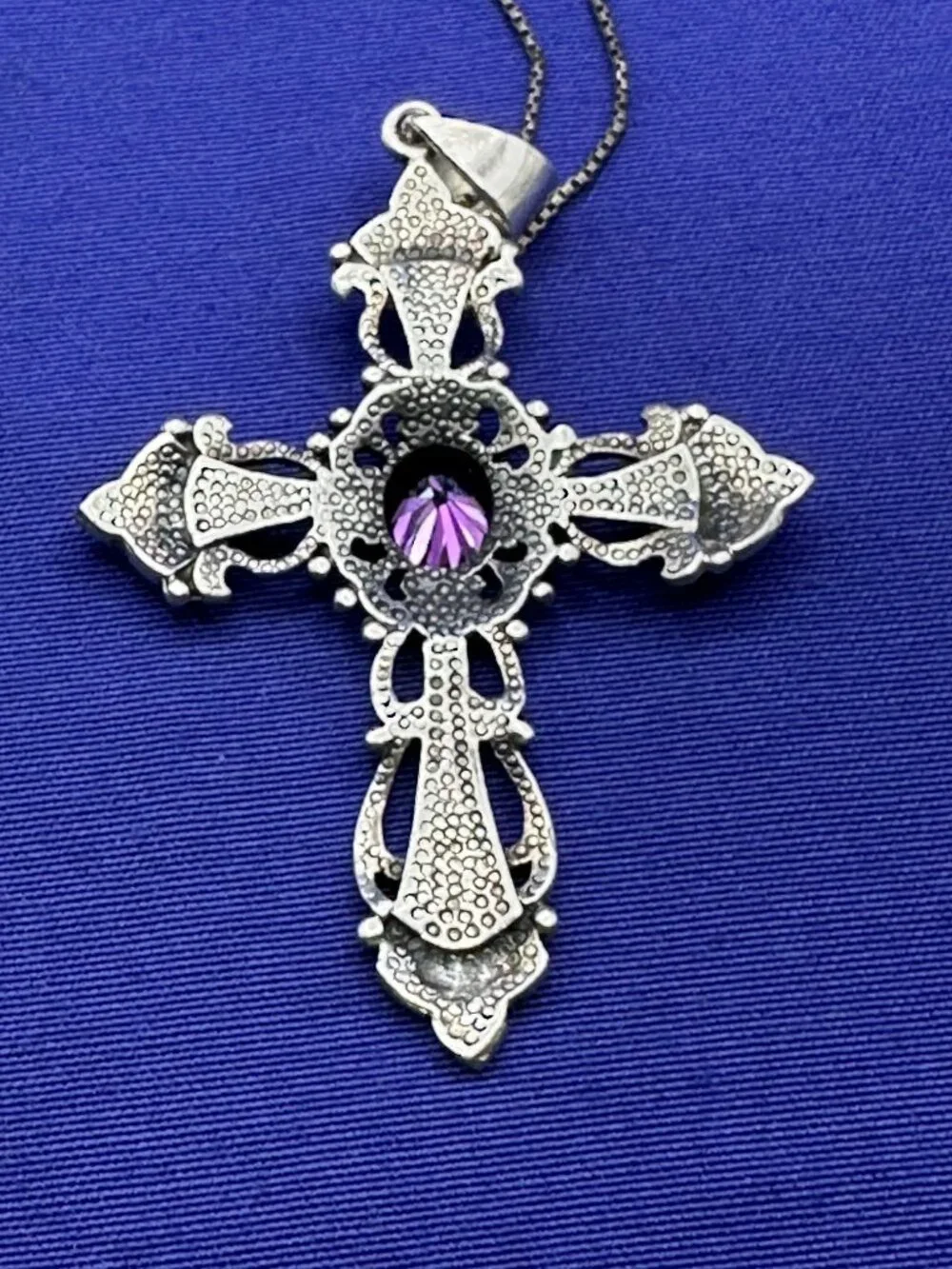 Charles Winston 925 Art Deco Revival Cross Pendant